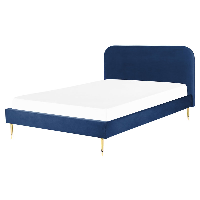 Glaser Upholstered Bed, Marine Blue, 140 x 200cm