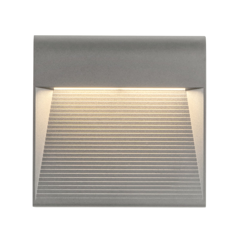 Casa 1 - Light LED Outdoor Flush Mount, Gray, 8.25" H x 8.25" W x 1" D