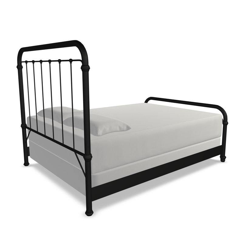Lucia Headboard with Metal Surround & Platform Wood Slats, Queen