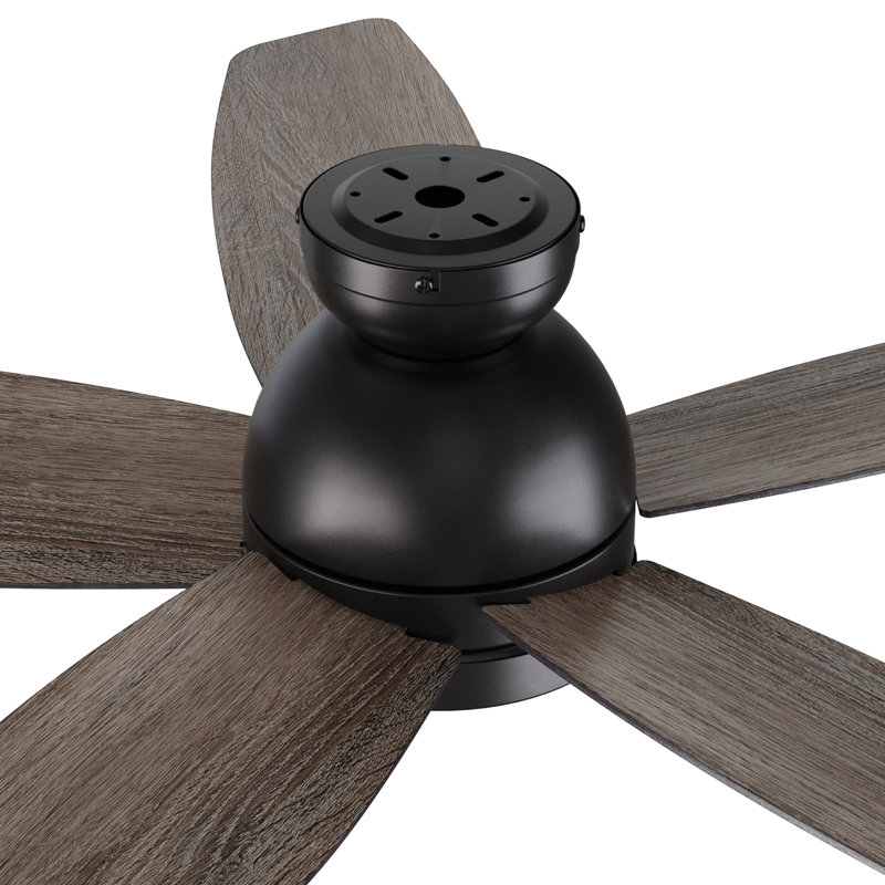 Ventilateur de plafond de 52 po avec éclairage à DEL, Noir, Chêne gris