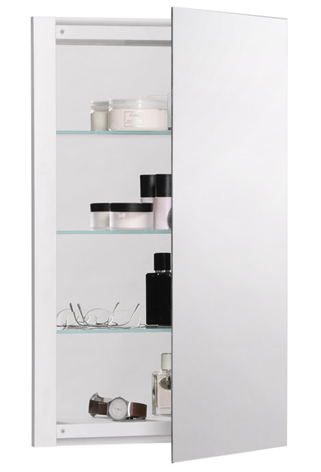 R3 Series Recessed or Surface Mount Frameless Medicine Cabinet with 3 Adjustable Shelves