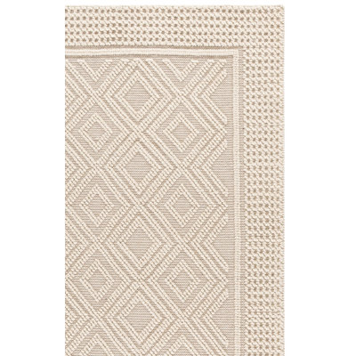 Connellsville Hand Woven Wool/Cotton Geometric Rug in Ivory