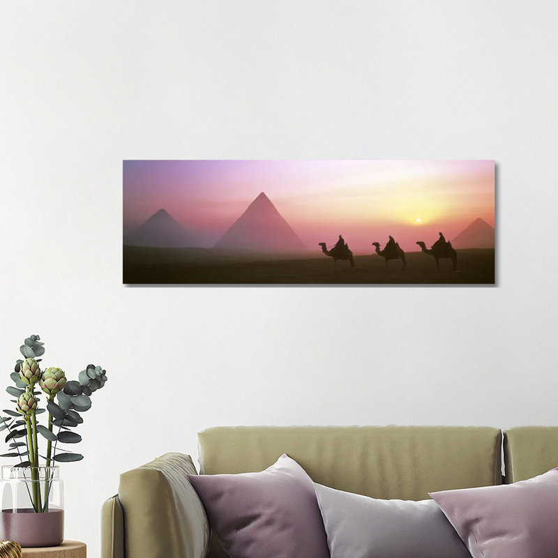 Giza Pyramids Egypt - Wrapped Canvas Panoramic Print, 121.92 cm H x 40.64 cm W x 1.91 cm D