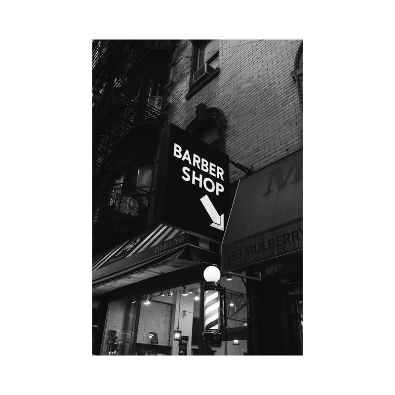 Manhattan Barber Shop by Bethany Young - Print on Canvas, Wrapped Canvas, 66.04cm H x 45.72cm W x 1.91cm D