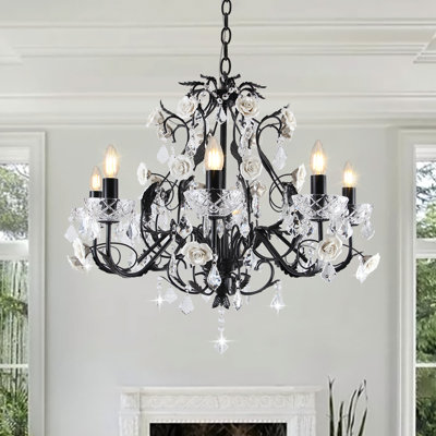 Lustre en cristal 8 lumières façon bougie