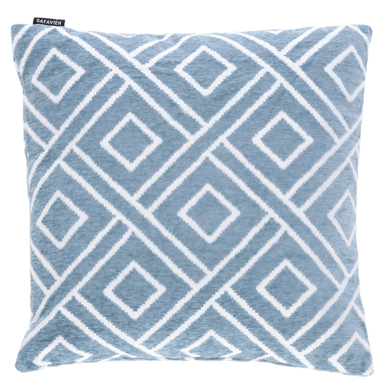 Triska Light Blue Geometric 18'' Square Throw Pillow