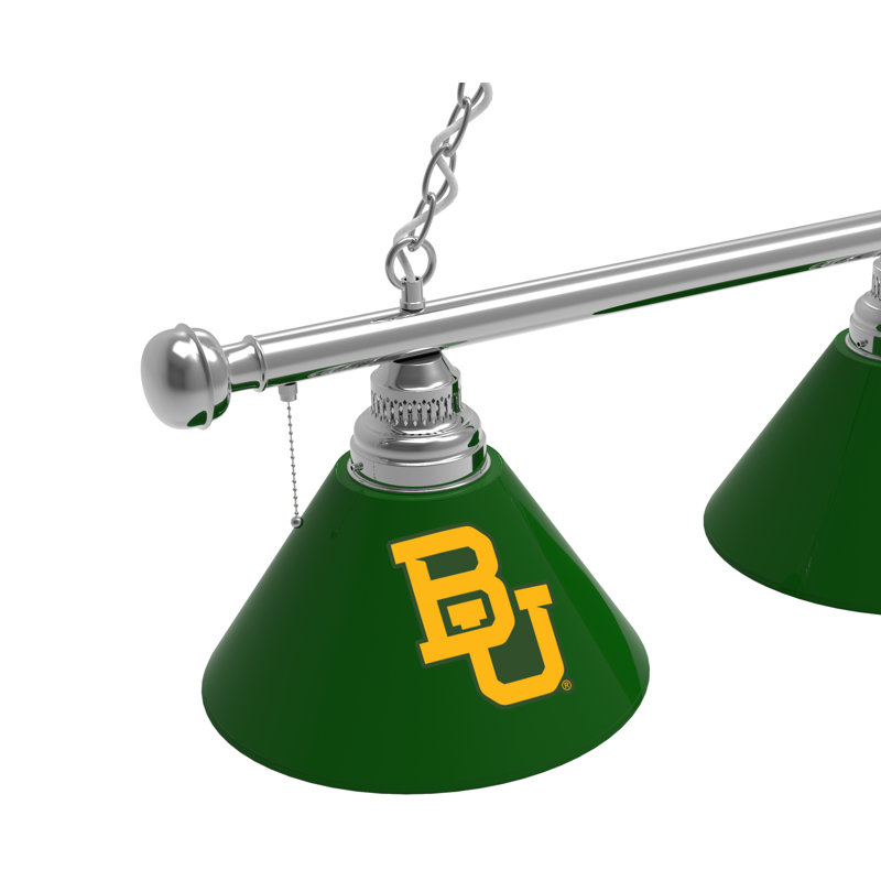 3 - Light Pool Table Lights Pendant, Chrome, Baylor Bears