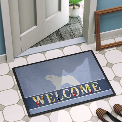 Tapis de porte pour l’extérieur anti-dérapant espagnol water dog welcome