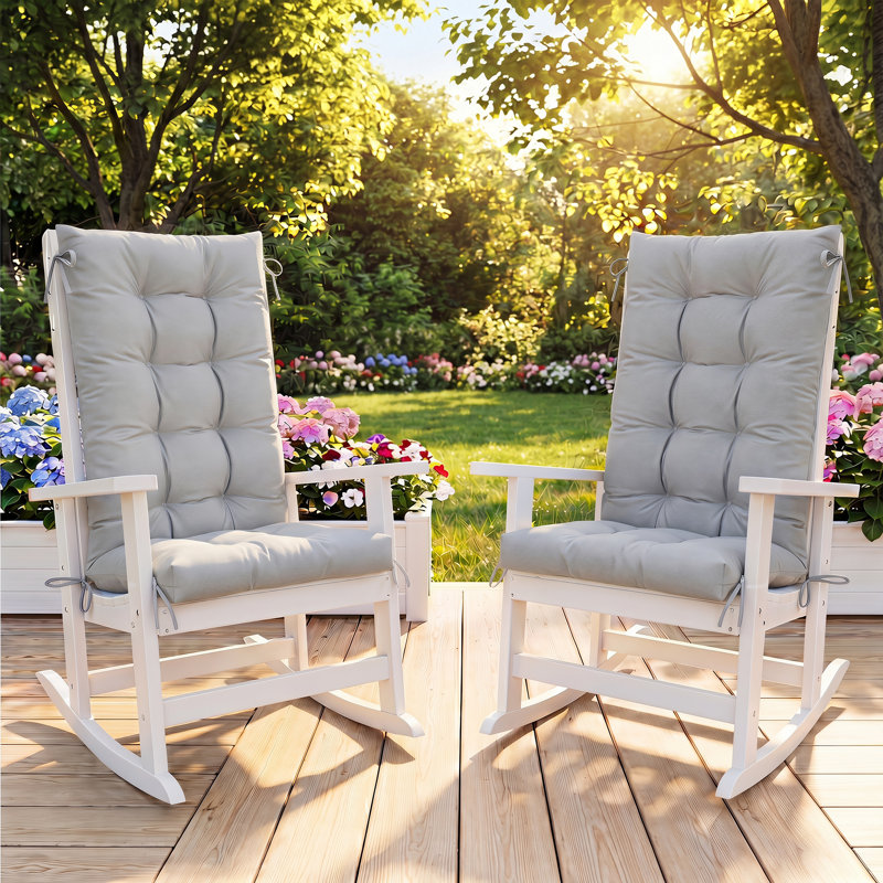 Outdoor/Indoor 5'' Adirondack Chair Seat/Back Cushion with Ties, Gray