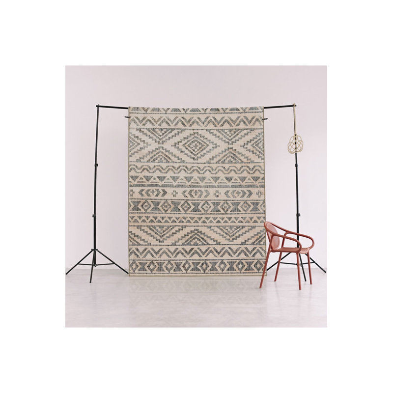 Beige Themed Geometric Shape Motif Pattern Modern Decorative Machine Washable Area Rug, Rectangle 3'3" x 4'11"