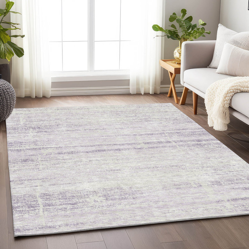 Premium Machine Washable Gerardo Lavender Rug, Rectangle 10' x 14'