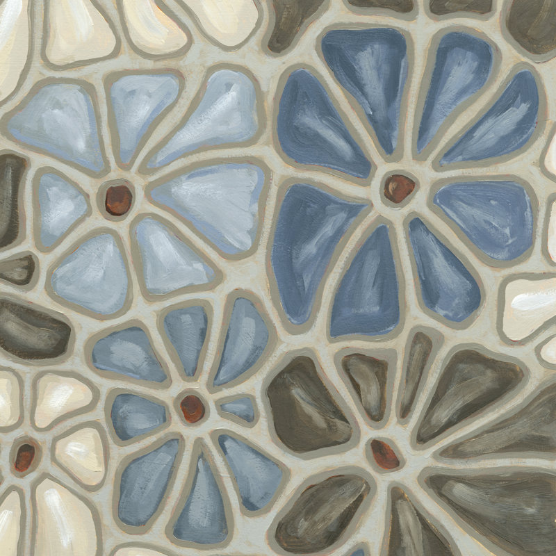 Tiled Petals I by Karen Deans - Wrapped Canvas Painting, 122cm H x 122cm W x 3.8cm D