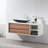 Steinbeck 48'' Natural Walnut Veneer plywood Single Bathroom Vanity with Solid Surface Top-35980452-35980453