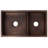 33" Hammered Copper 60/40 Double Basin Kitchen Sink with Short 5" Divider