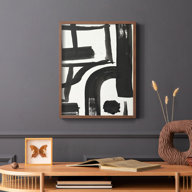 «Inkwell Intersect I», reproduction encadrée - bois massif, Cadre photo brun simple, H 28 po x l 22 po