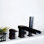 Robinet de baignoire romaine à cascade moderne avec douche à main - Robinet de baignoire à fixation sur le comptoir à poignée simple avec inverseur, laiton massif, noir mat