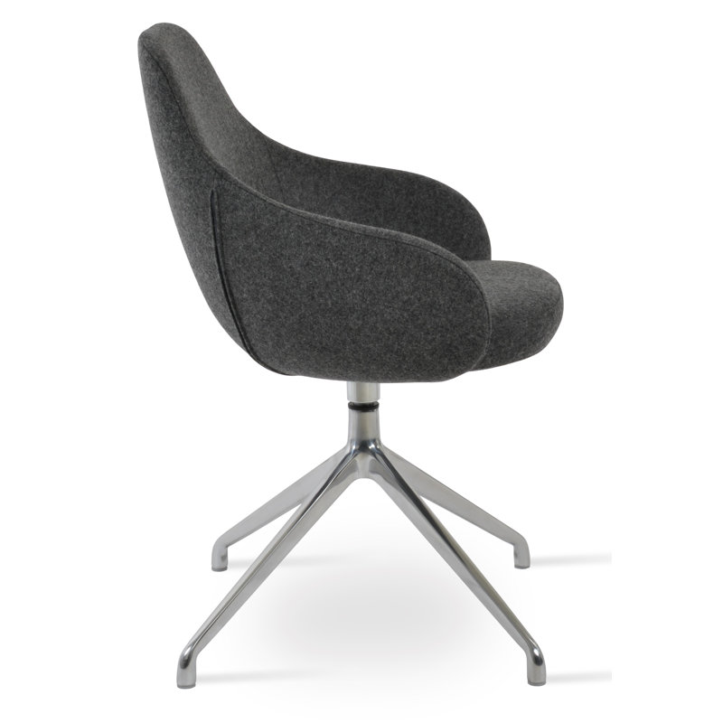 Gazel 17.7'' H Camira Wool Upholstered Armchair, Dark Grey
