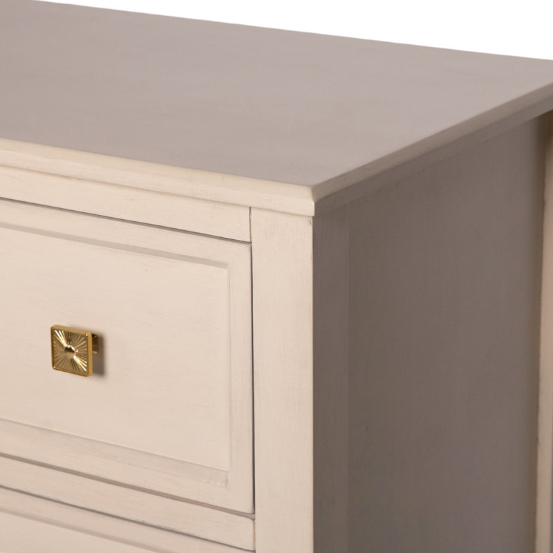 Nicole Solid Wood 2 - Drawer Accent Chest, Antique Gray