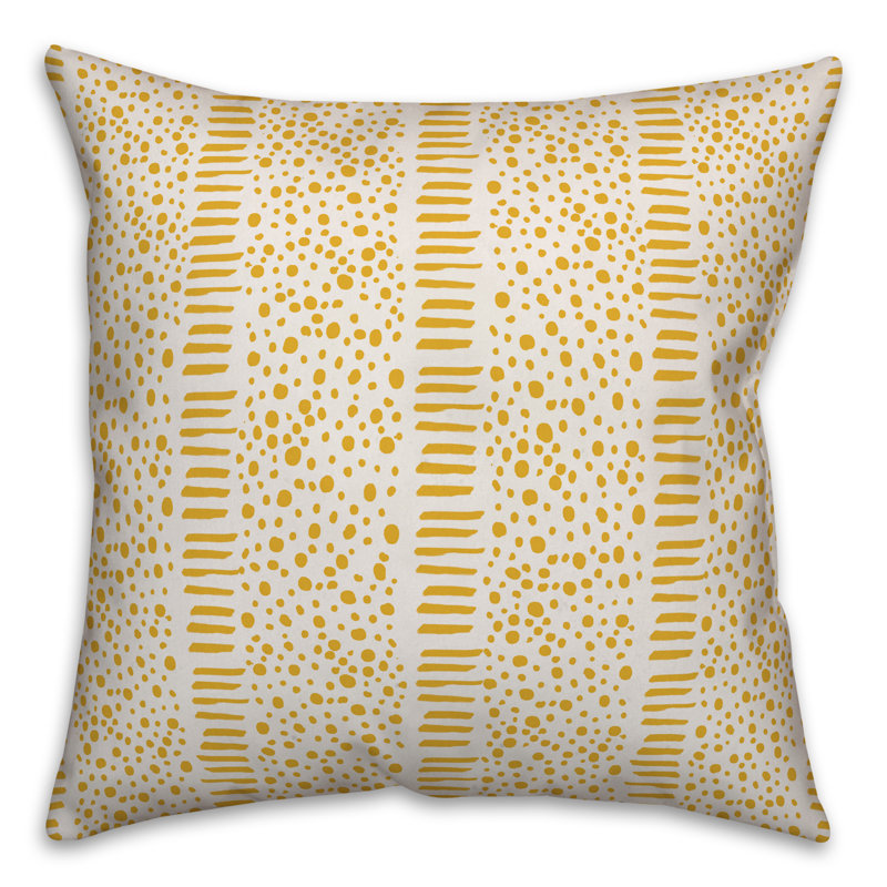  Coussin Dash, 16 po x 1 po, Géométrique jaune 1