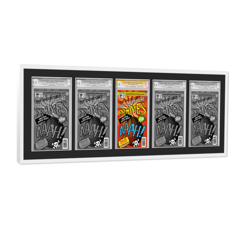 5 tapis de cadre de bandes dessinées pour exposer 5 bandes dessinées UV en acrylique, support et matériel de suspension