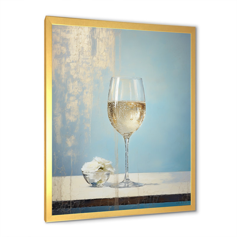 Proseccos pureté - imprimé, Cadre doré simple, H 20 po x l 12 po x P 1 po