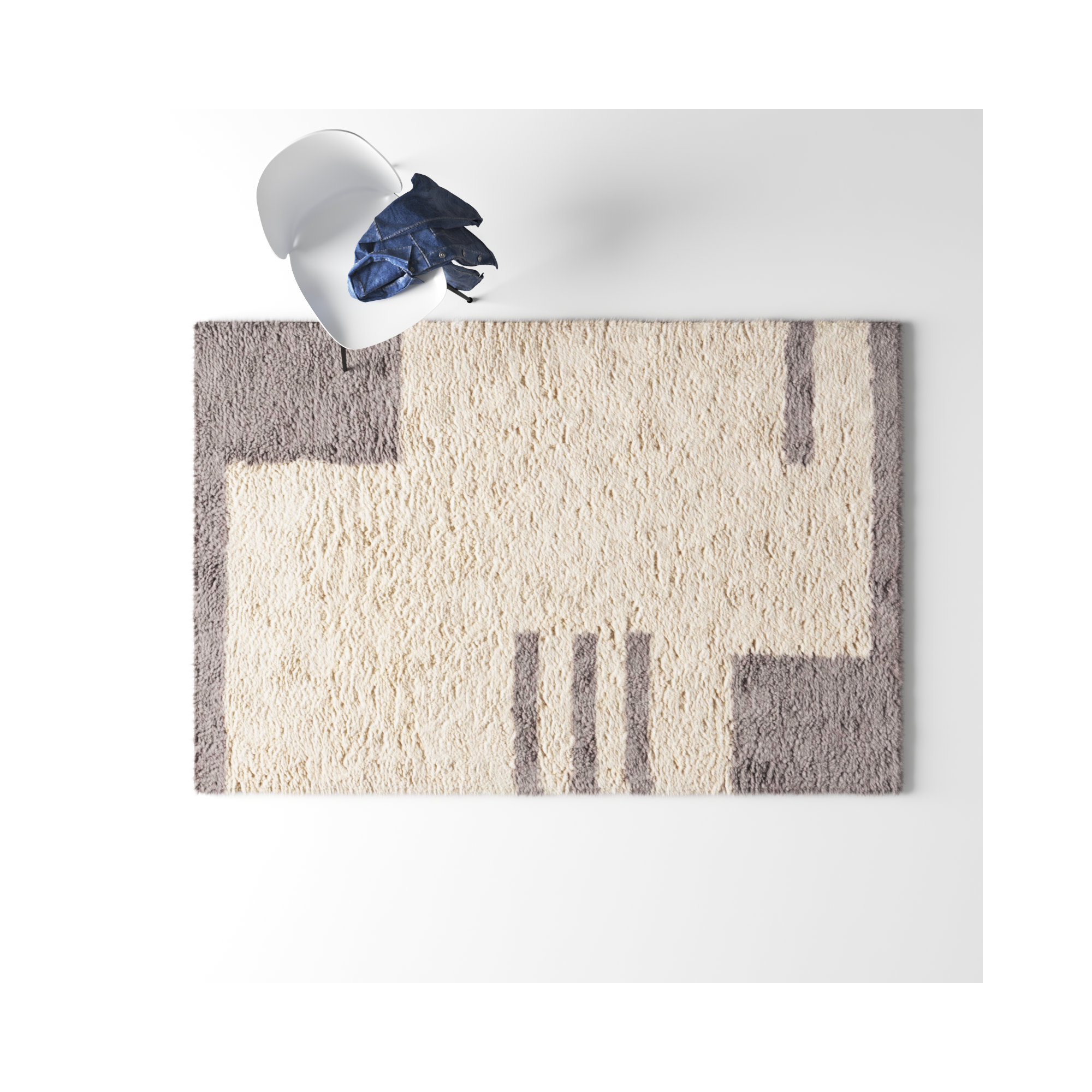 Beamer Gray/Ivory Rug, Rectangle 5' x 8'