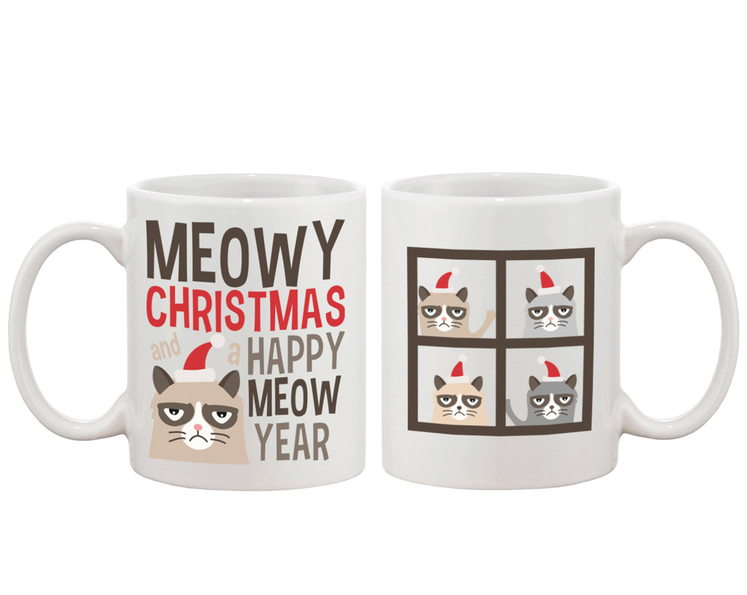Meowy Christmas and a Happy Meow Year Coffee Mug 365 Printing Inc
