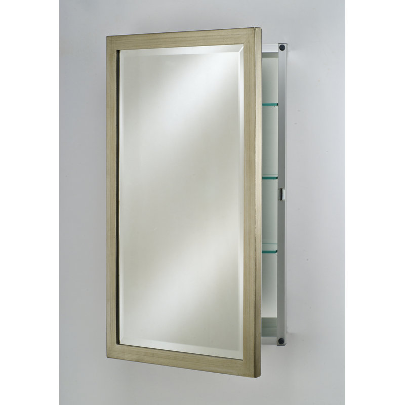 Miroir mural biseauté Holdrege, Argent satiné brossé, H 16 po l 22 po
