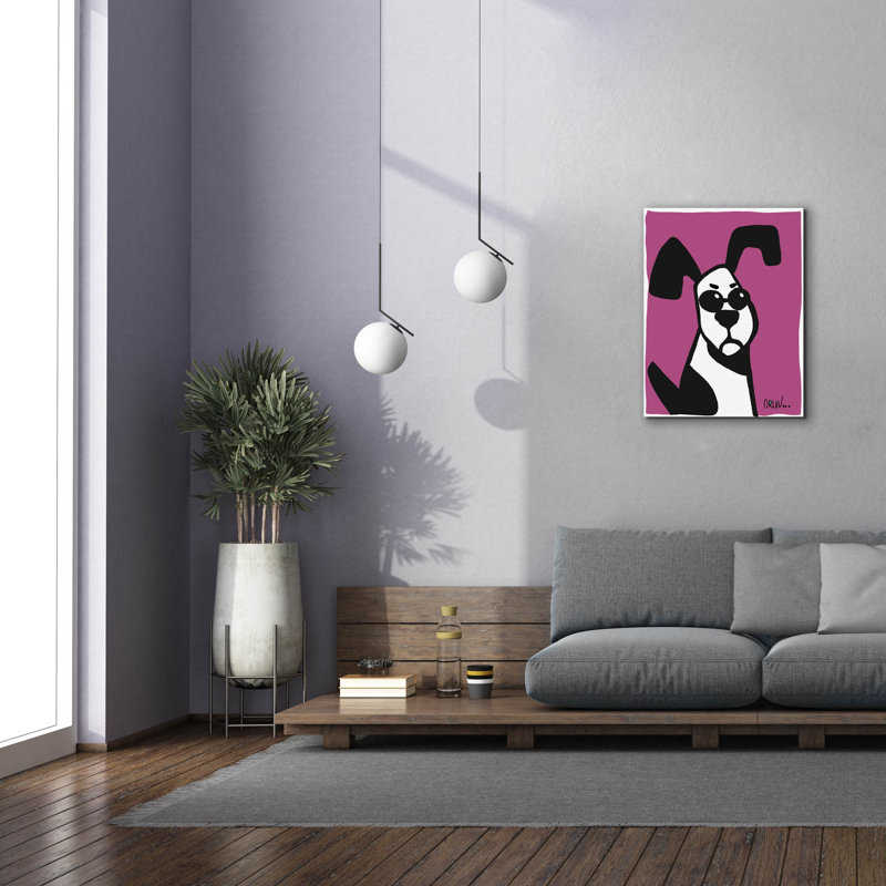 «Dog On Purple» par Irena Orlov, H 34 po x l 26 po x P 1,5 po