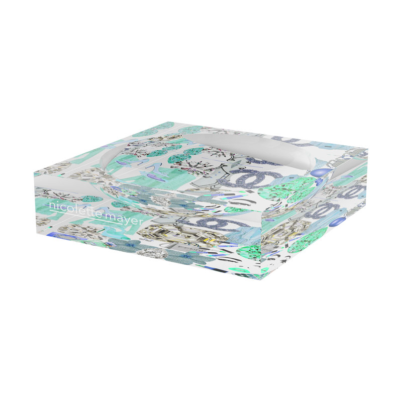 Bougie Acrylic Decorative Tray, 6"W x 6"D x 2"H
