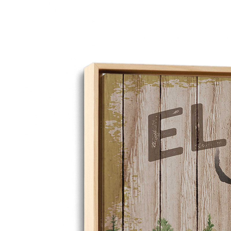 «Elk Creek Family Lodge» par Nicole DeCamp, reproduction d'art, L 32 po x H 24 po, Tanné, Toile avec cadre
