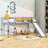 Twin Wooden Low Loft Bed With Slide And Safety Guardrails-1819501301