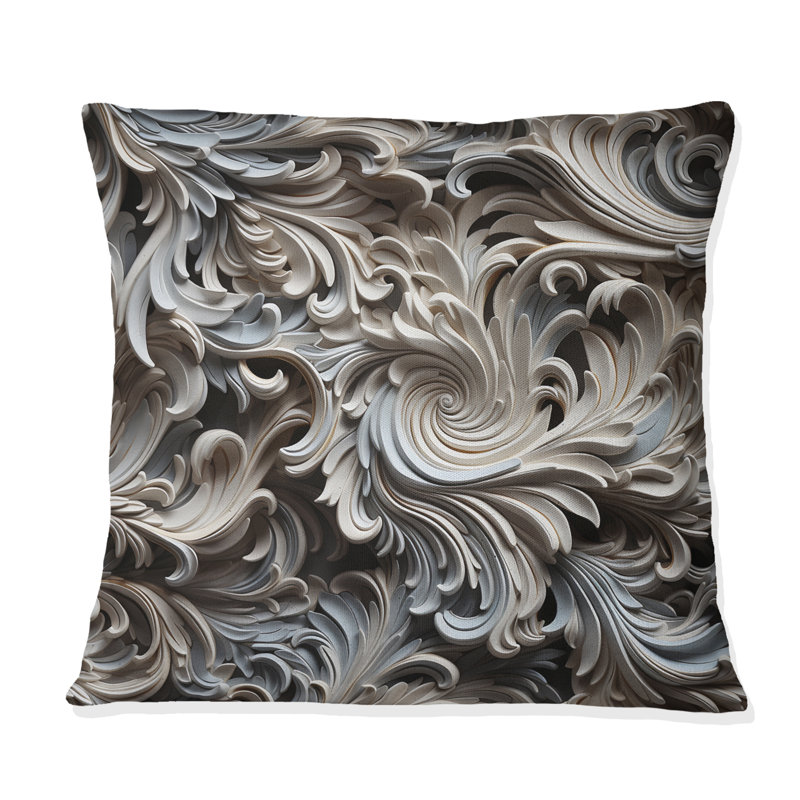 Beige et argent à motif cachemire sphinx - Coussin abstrait corail récif multicolore azur - Coussin décoratif