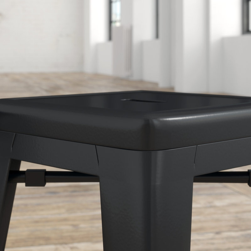 Tabouret Nieva, Noir lustré, Tabouret de comptoir (siège d’une hauteur de 24, 1