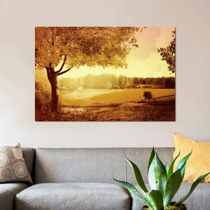 «Golden Country» par Pi Studio - impression sur toile tendue, H 18 po x l 26 po x P 1,5 po, Toile tendue, Pas de tapis