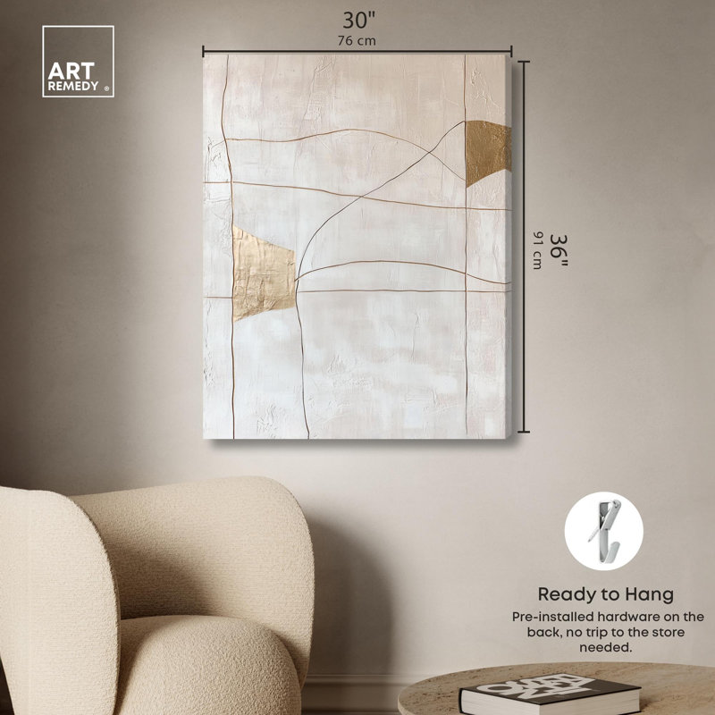 Impression sur toile Structured Arcs II par Art Remedy, Toile tendue avec châssis, H 36 po x l 30 po