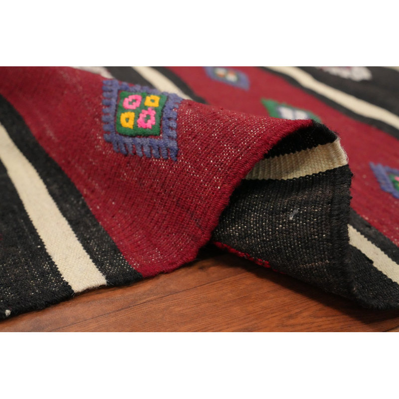 Tapis rayé en laine 6 x 10