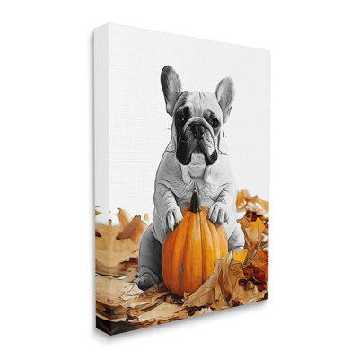 " Puppy With Fall Pumpkin "