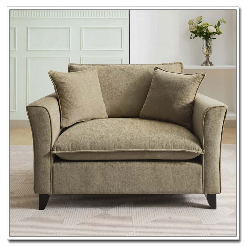 Fauteuil surdimensionné en chenille avec accoudoirs à volants