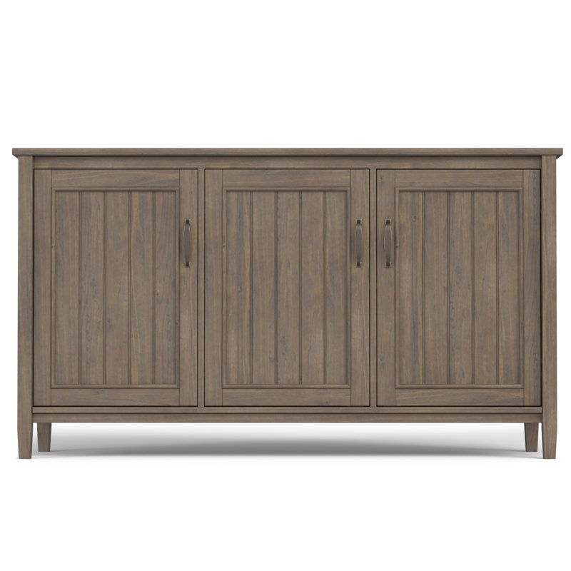 Lev 60'' Smoky Brown Solid Wood Adjustable Shelving Cabinet