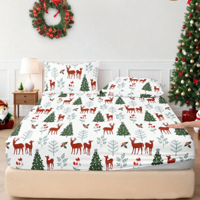 Cotton Blend Floral Fitted Sheet