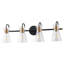 Luminaire de meuble-lavabo noir et laiton avec abat-jour en verre, intensité variable, base E26 - Certifié UL-750331727-750331725