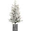 Arbre de Noël 3 pi avec base en pot, 70 lumières DEL blanc chaud, 365 pointes, branches en PE + PVC avec 7 pommes de pin-2009852802