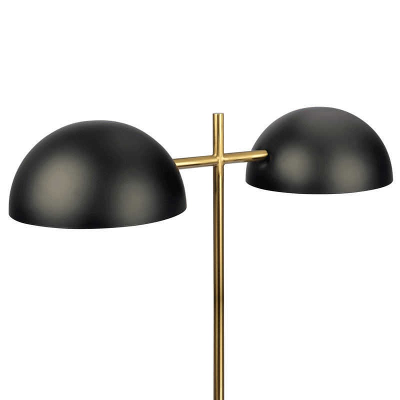 Lampe de table Hydro Black avec interrupteur marche / arrêt, double lampe, base en faux marbre H 22,4 po x l 20 po x P 7,9 po pour le salon, lampes de bureau pour la lecture au bureau