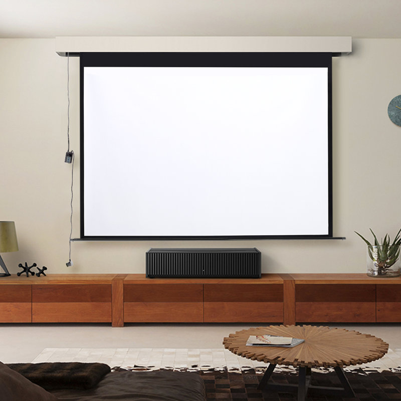 Inbox Zero Outdoor Electric Projector Screen Projector Screen, 183cm H x 269cm W x 0.38cm D