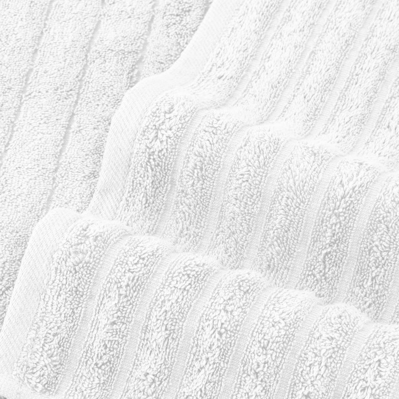 Elegant Comfort 100% Turkish Cotton Corduroy Ribbed Luxury Soft 2 Pack Bath Towels 27 X 54 Inch -  Plush, Absorbent, Quick Dry, Hotel Spa Quality Towels For Bathroom Essentials
