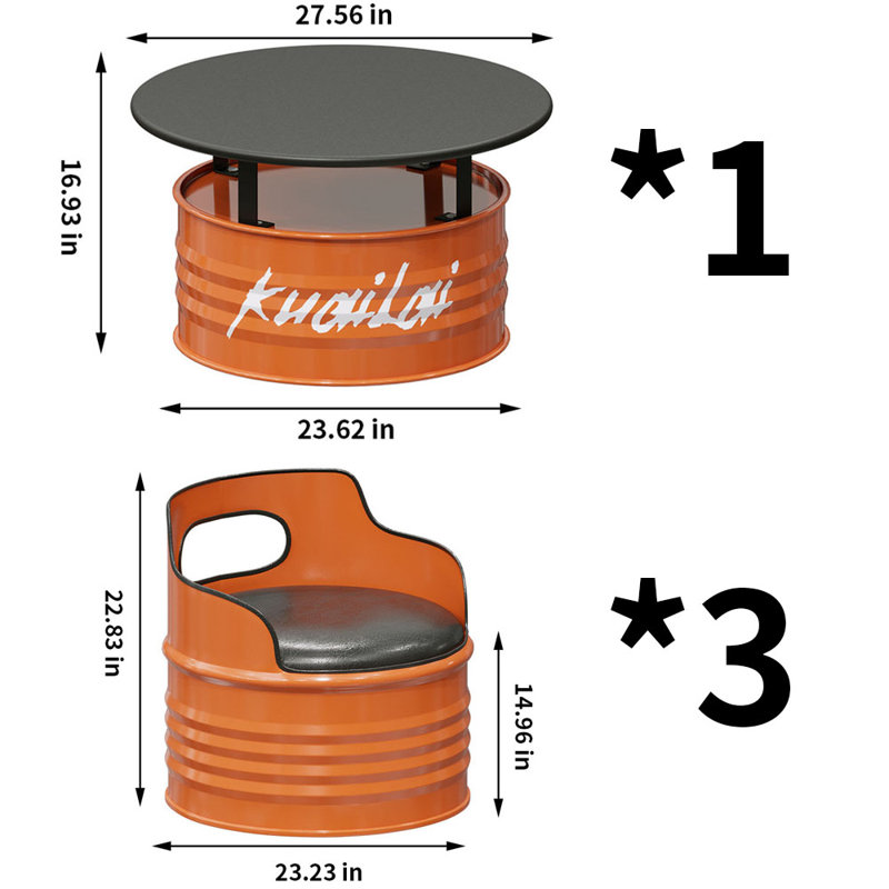 Kanerva Pedestal Dining Set, 4