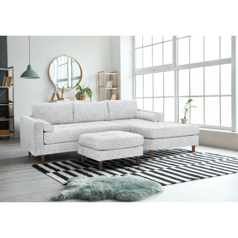 Canapé modulaire 3 pièces Parker, Mélange de polyester blanc
