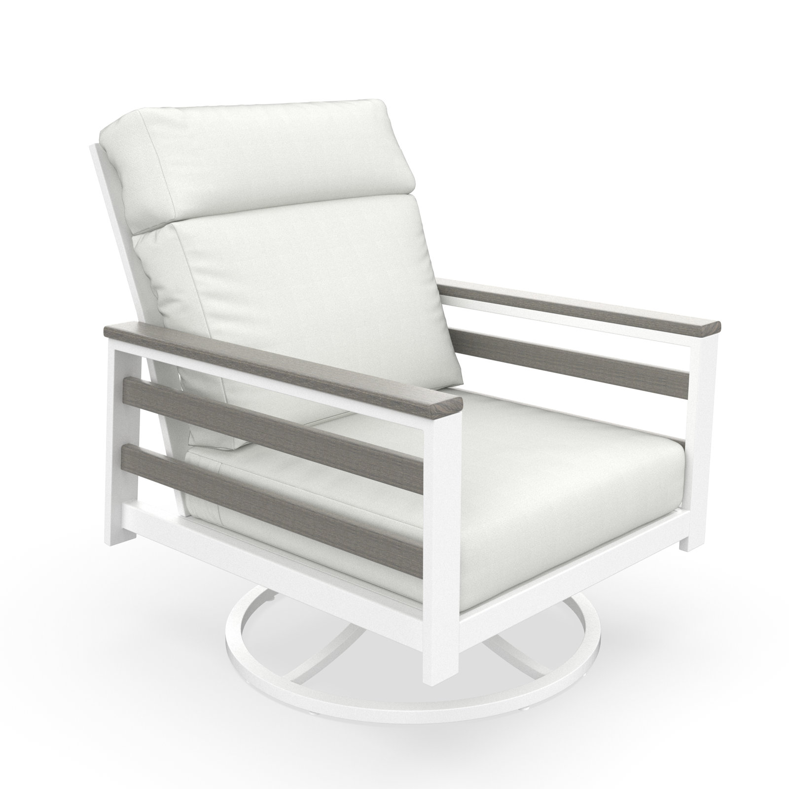 Townsend Sunbrella® Swivel Patio Lounge Chair, Canvas White, White