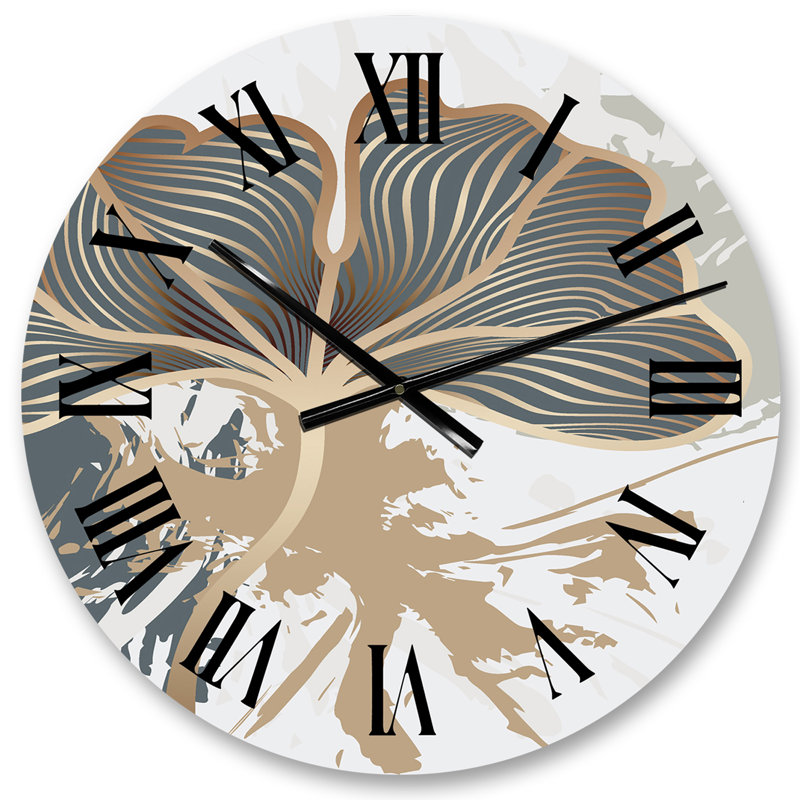 Glam Abstract Botanicals I - Horloge murale transitionnelle, Moyen